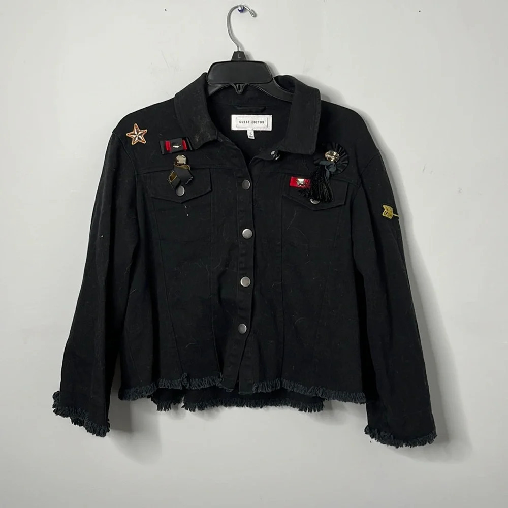 Anthropologie Guest Editor Military Embellished Fringe Jacket